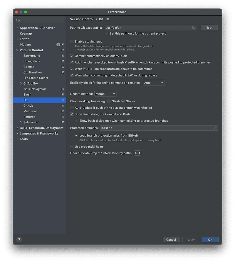 인텔리제이에서 Git을 찾을 수 없을때 (Cannot identify version of git executable: no response)