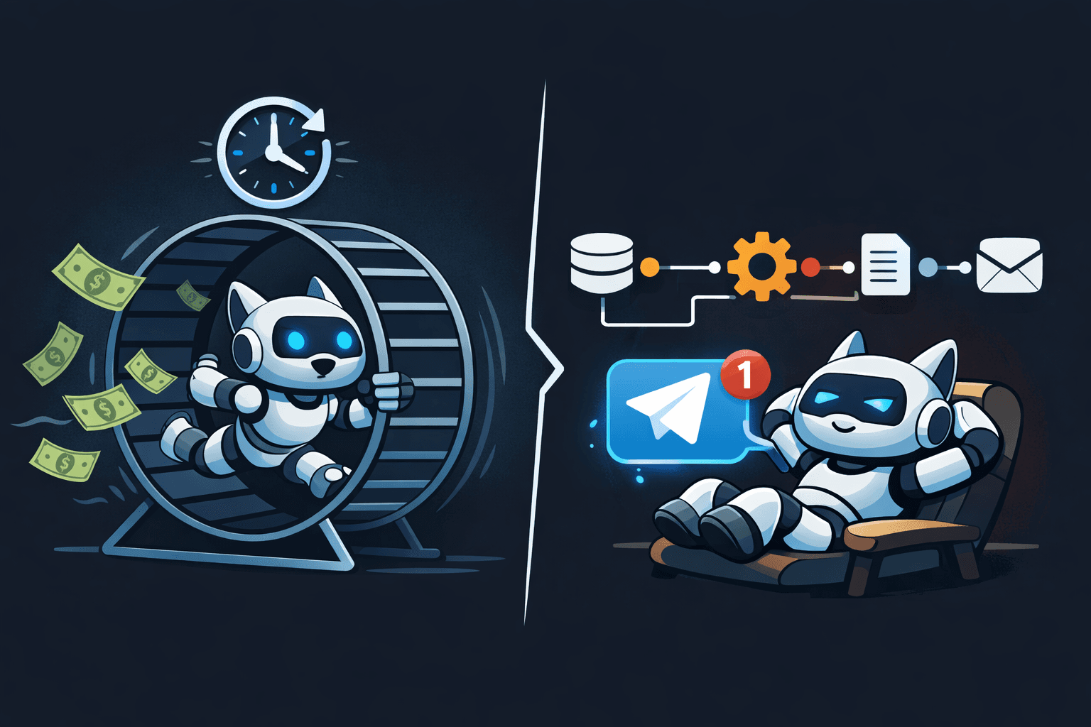 AI 봇한테 크론 돌리는 건 돈 태우는 거다